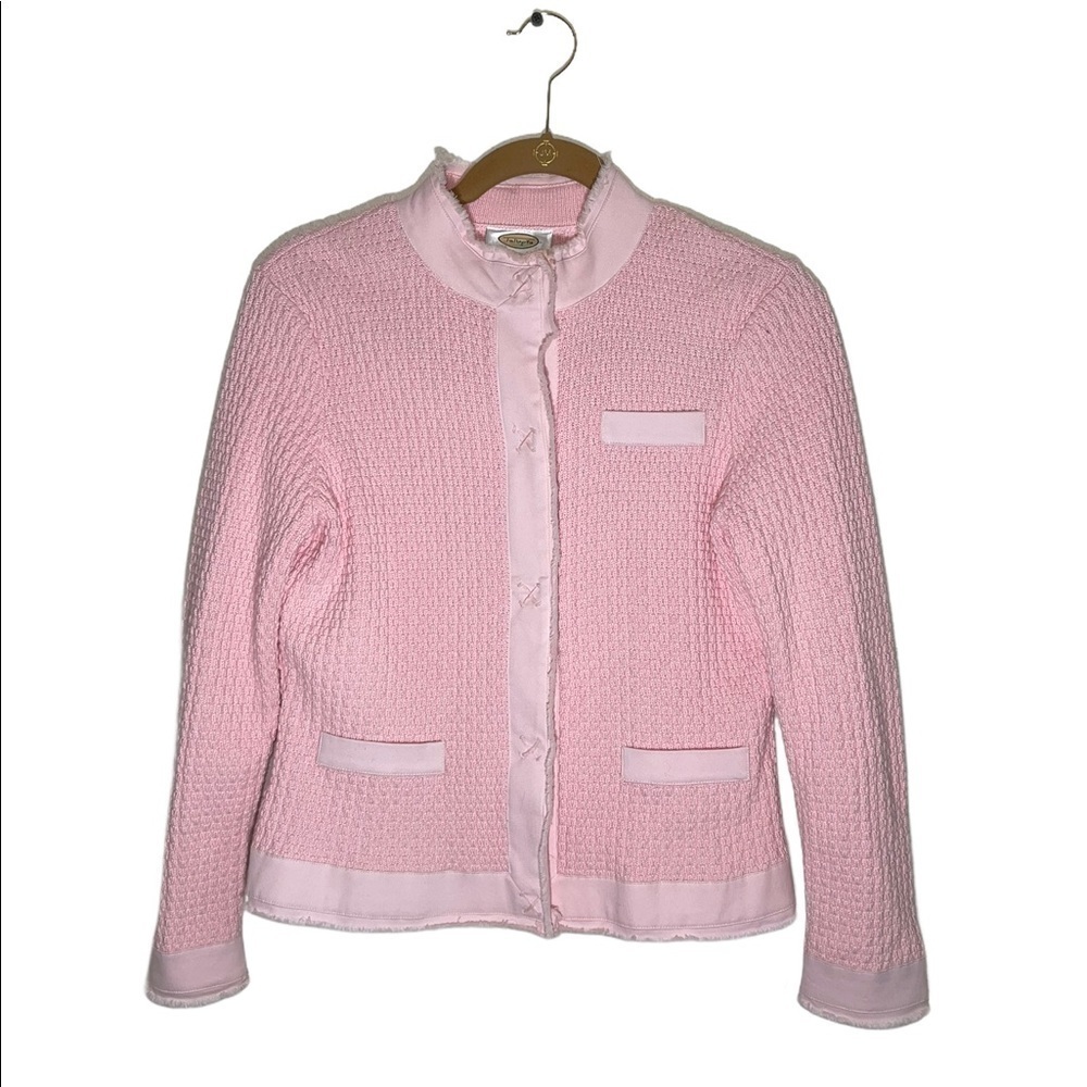 Talbots Textured Cotton Cardigan Size Small. GUC magnetic button front. - Picture 5 of 13